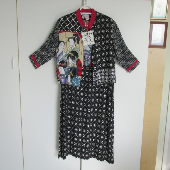 Surya Geisha Design Rayon Dress & Jacket Fits Med - Picture 2 of 16
